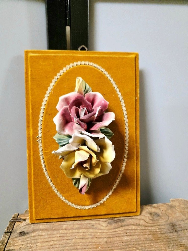 7948: Vintage Capodimonte Italian porcelain wall art plaque, Ophalen of Verzenden, Huis en Inrichting