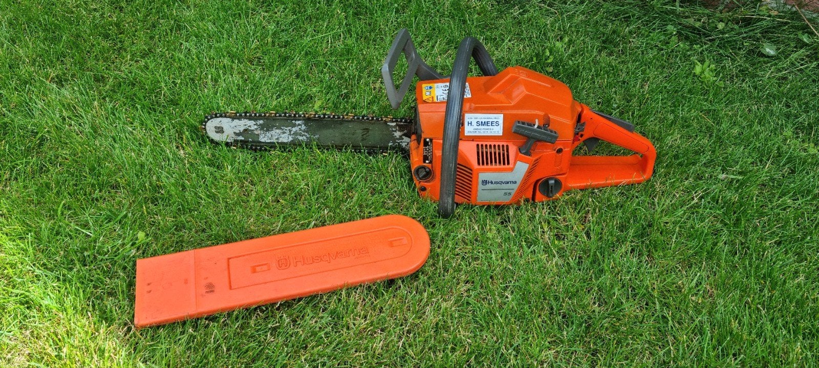 Husqvarna 55 benzine kettingzaag, Tuin en Terras, Hand-tuingereedschap, Ophalen, Gebruikt, Overige soorten, Dolmar /Stihl / Husqvarna