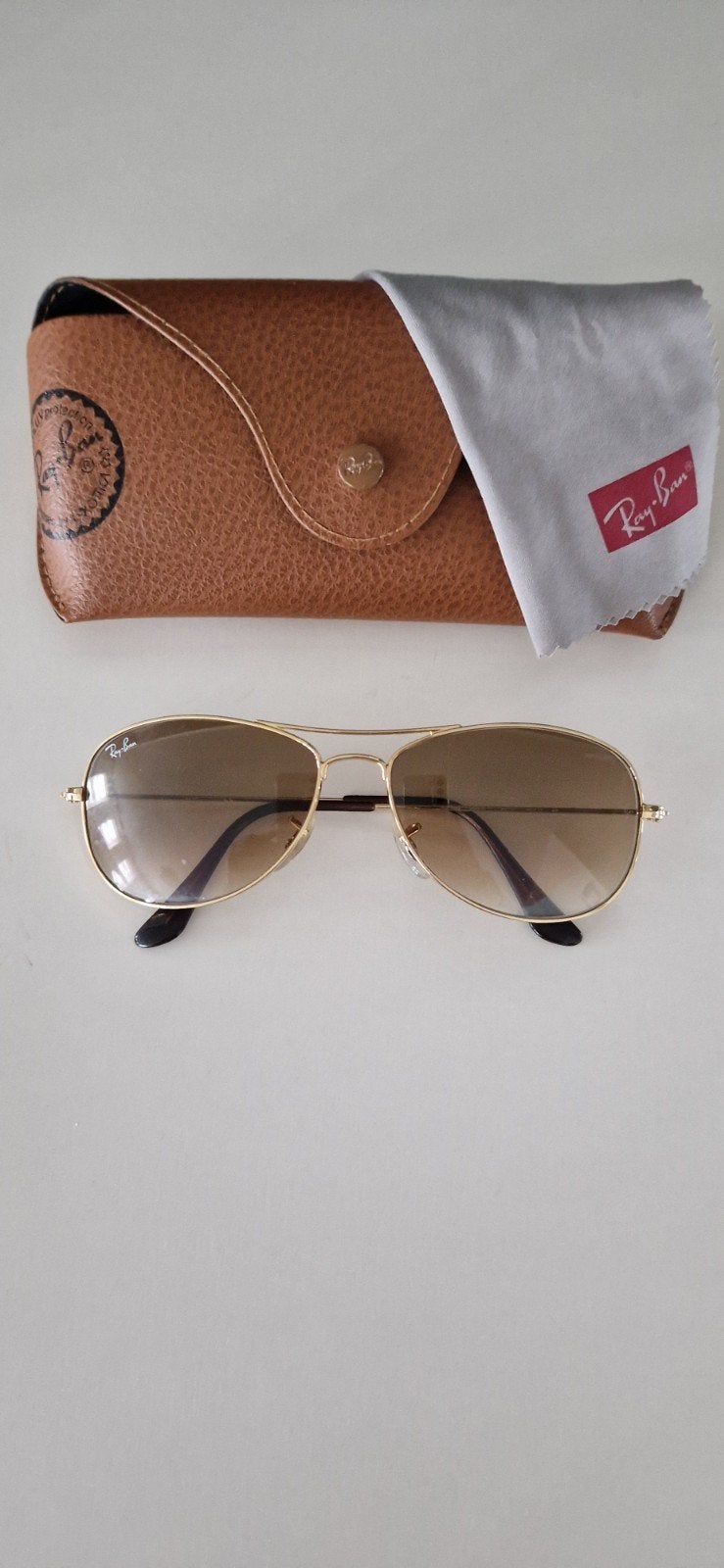 Ray-Ban Aviator Zonnebril Goud met Bruine Glazen, Ophalen