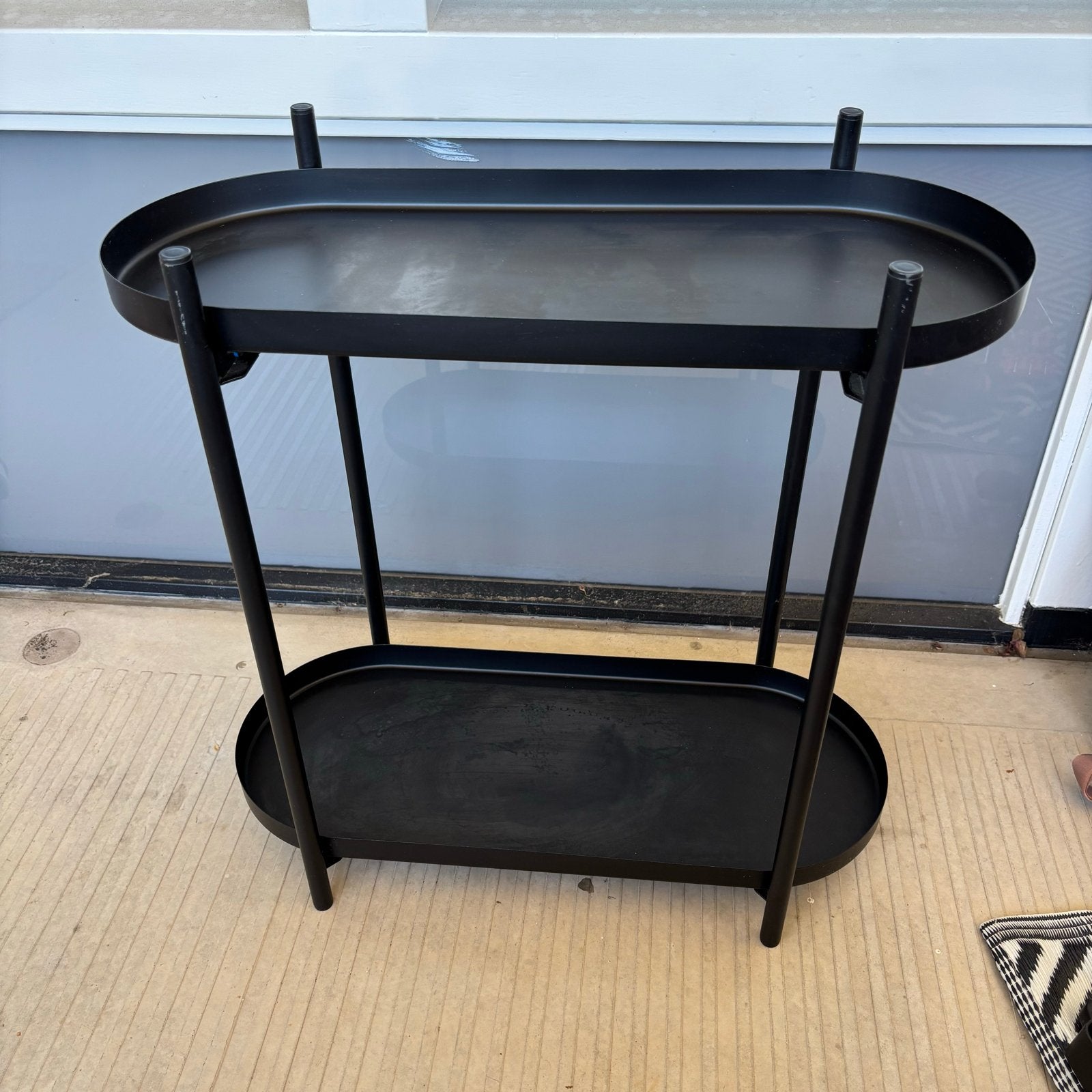 IKEA Olivblad Plantenstandaard Zwart, Ophalen, Gebruikt, Rechthoekig, Minder dan 55 cm