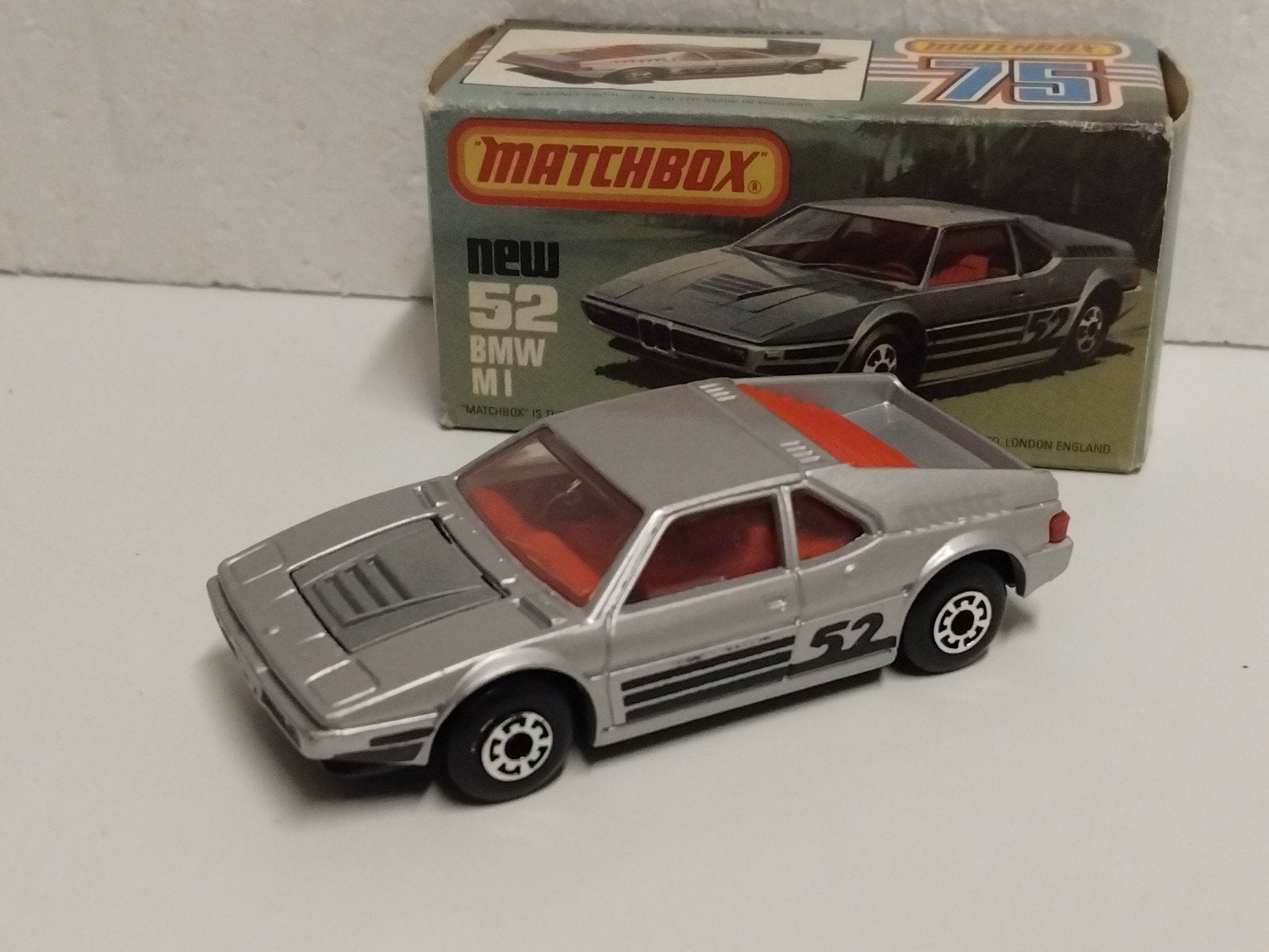 Matchbox #52 BMW M1 zilver boxed origineel 3INCH, Ophalen of Verzenden, Zo goed als nieuw, Auto