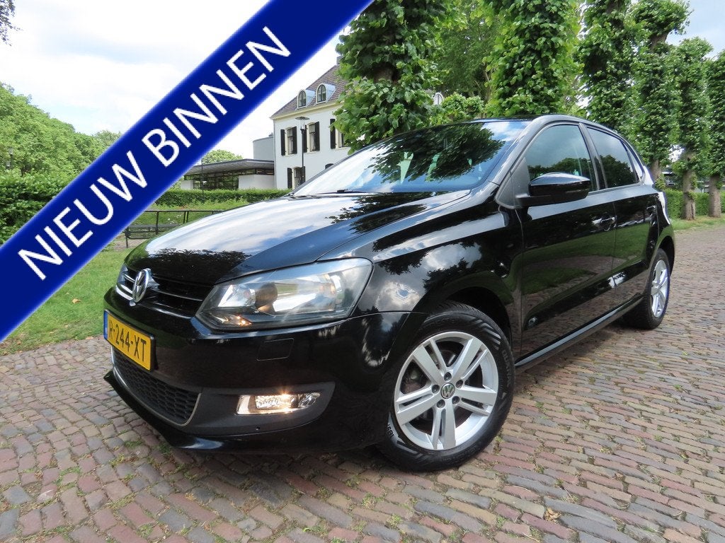 Volkswagen Polo 1.2 TSI Comfortline Airco Leer/Stof Cruiseco, Euro 5, Zwart, Leder en Stof, Zwart