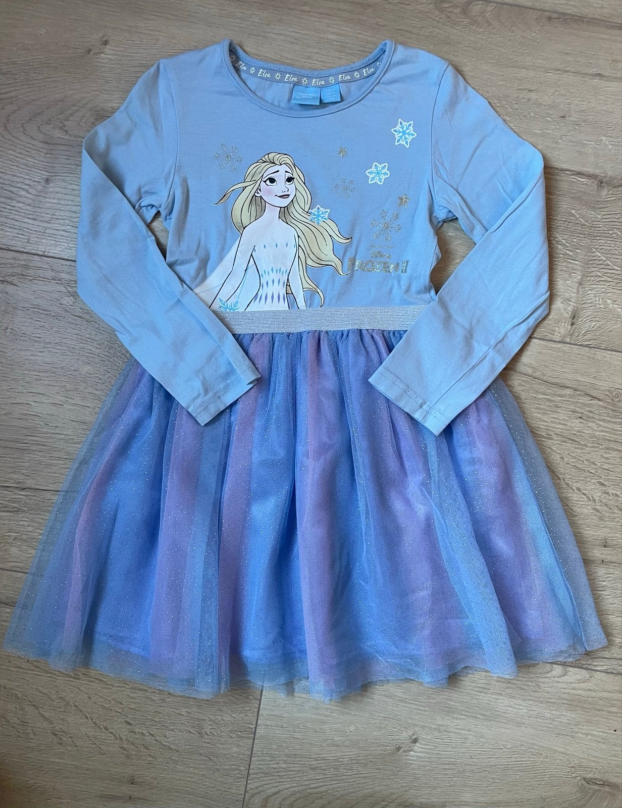 Elsa Frozen jurk maat 128 (7-8 jaar), Ophalen of Verzenden, Zo goed als nieuw, Meisje, Jurk of Rok