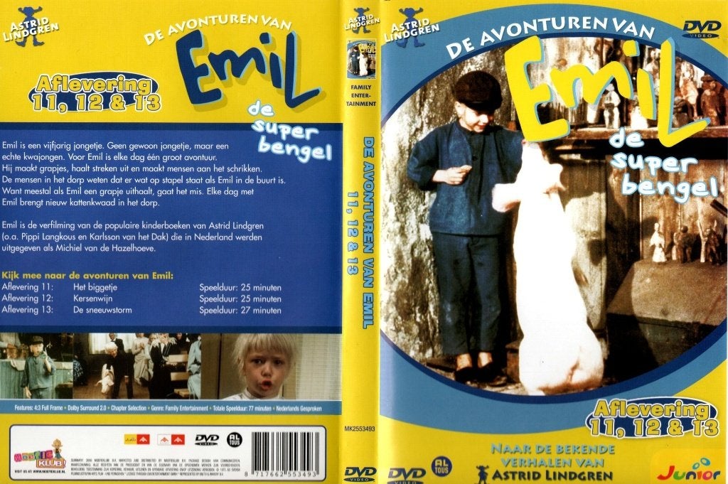 De avonturen van Emil de superbengel, afl. 11, 12 & 13, Cd's en Dvd's, Alle leeftijden, Ophalen of Verzenden, Zo goed als nieuw