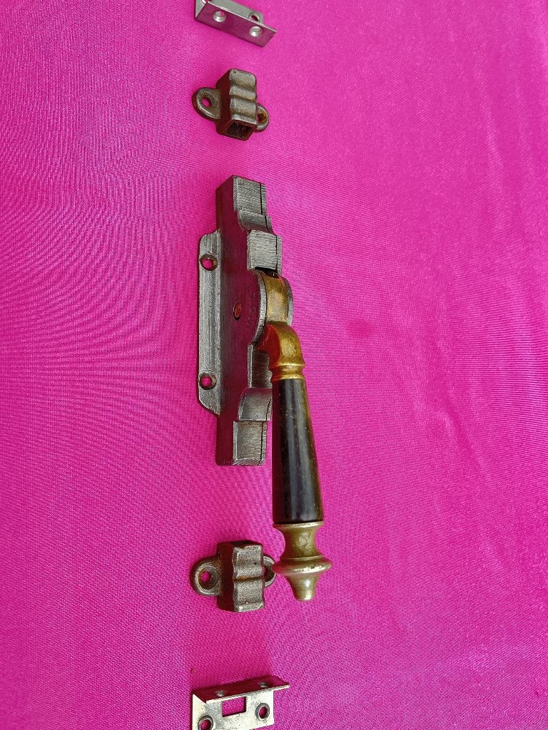 Antieke pomp espagnoletten / deur espagnolet, greep, klink, Ophalen of Verzenden