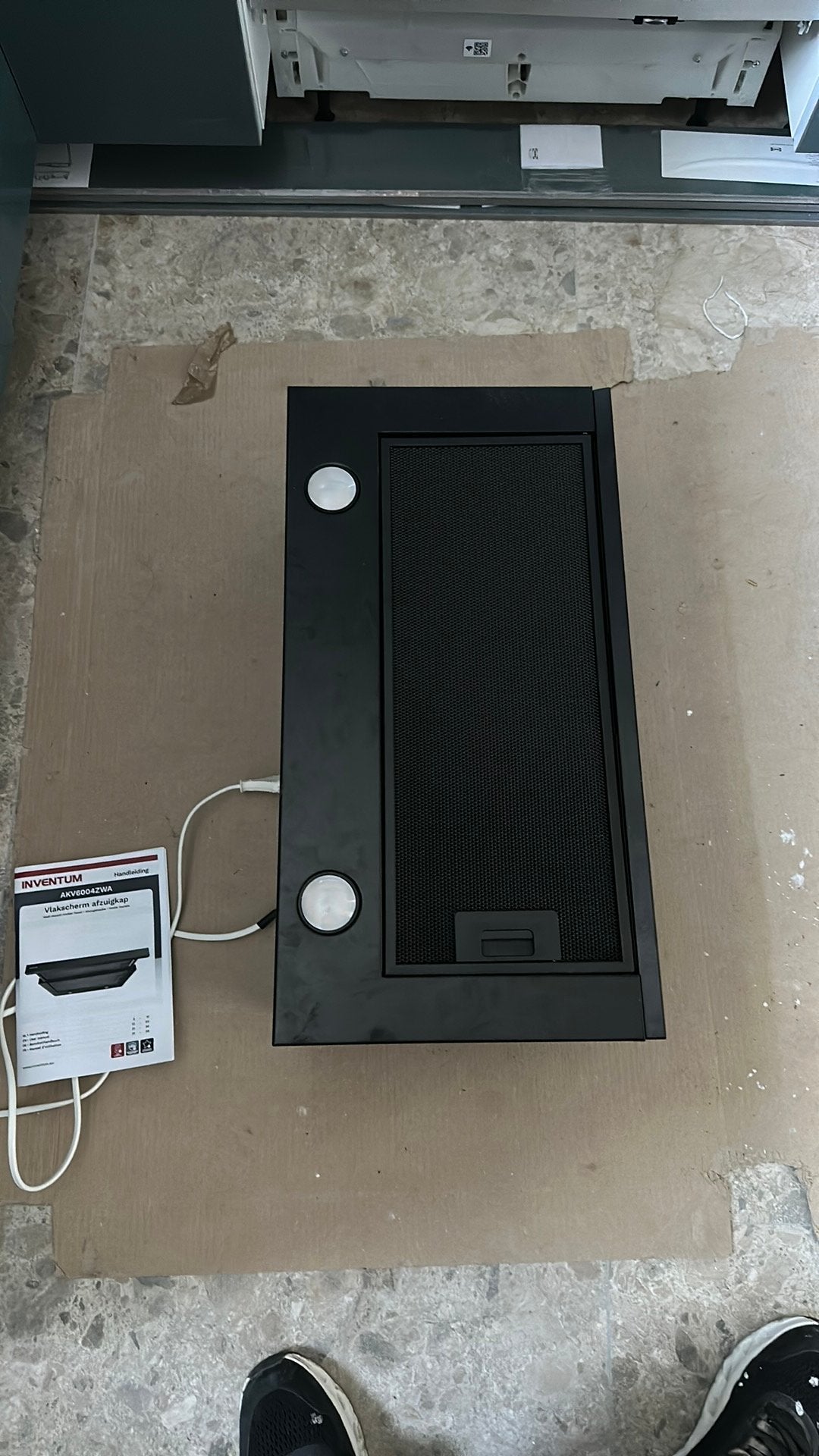 Vlakscherm afzuigkap zwart, Motor, Nieuw, Ophalen of Verzenden, Inbouw