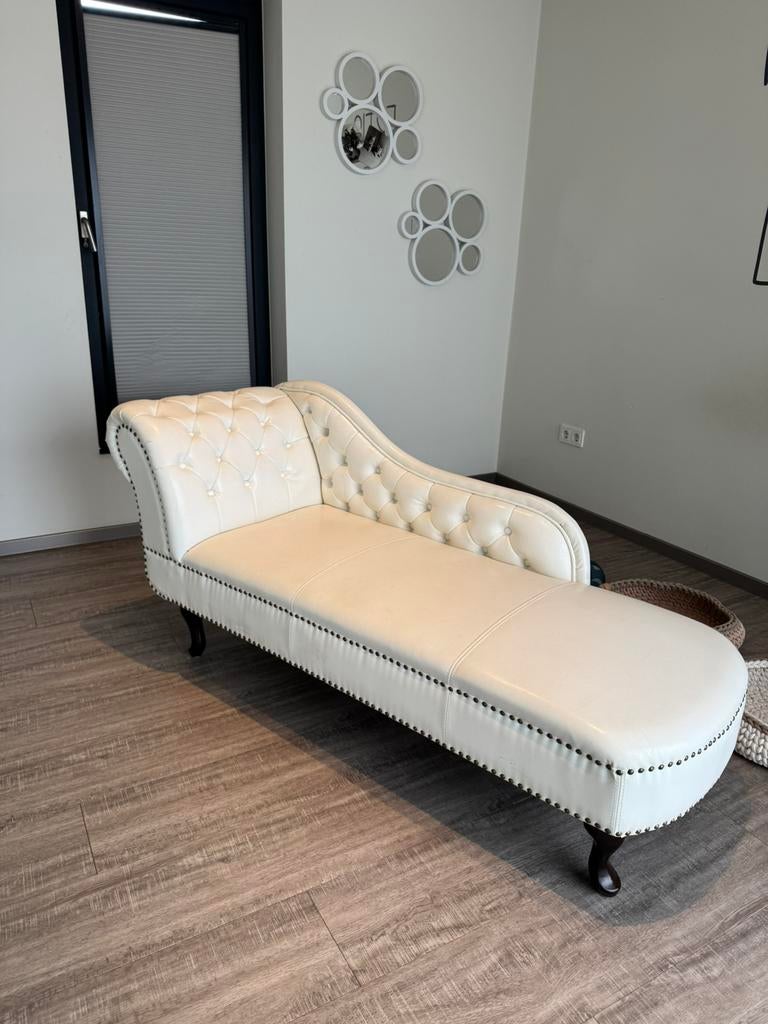 Witte chaise longue, Huis en Inrichting, Banken | Sofa's en Chaises Longues, Ophalen, Eenpersoons, Minder dan 150 cm