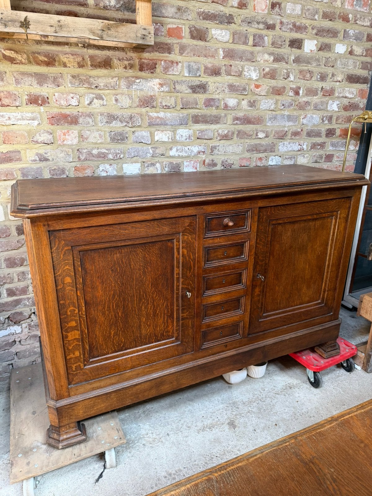 Massief eiken dressoir/buffetkast, Huis en Inrichting, Ophalen, Zo goed als nieuw, 50 tot 75 cm, 100 tot 150 cm