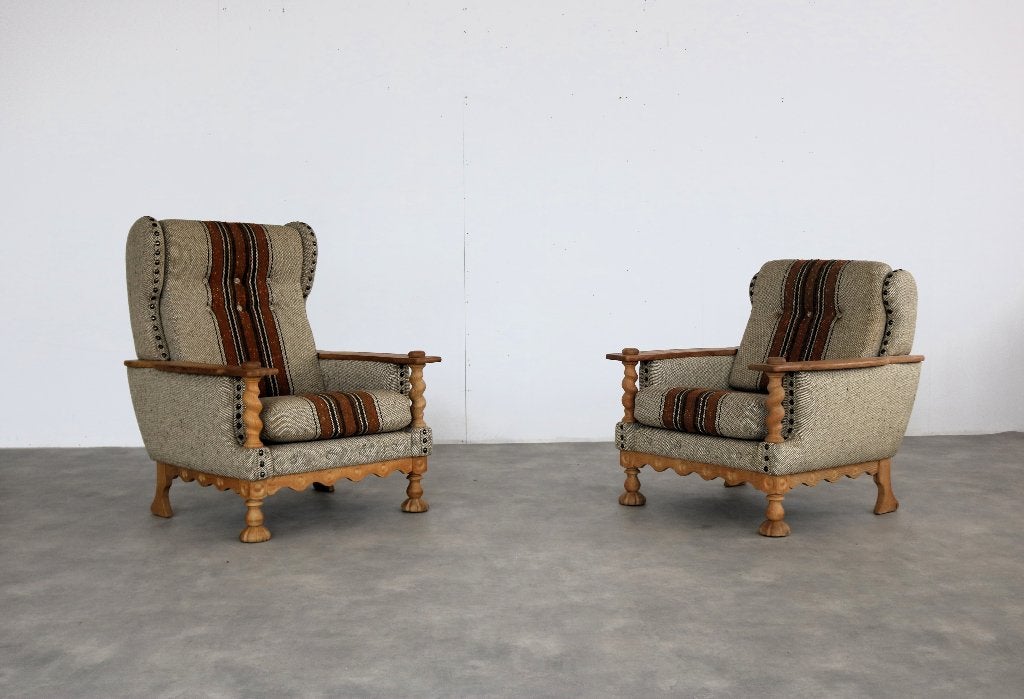 Brutalist fauteuils | easy chairs | jaren 60 | deens, Gebruikt, ., 75 tot 100 cm, Ophalen of Verzenden