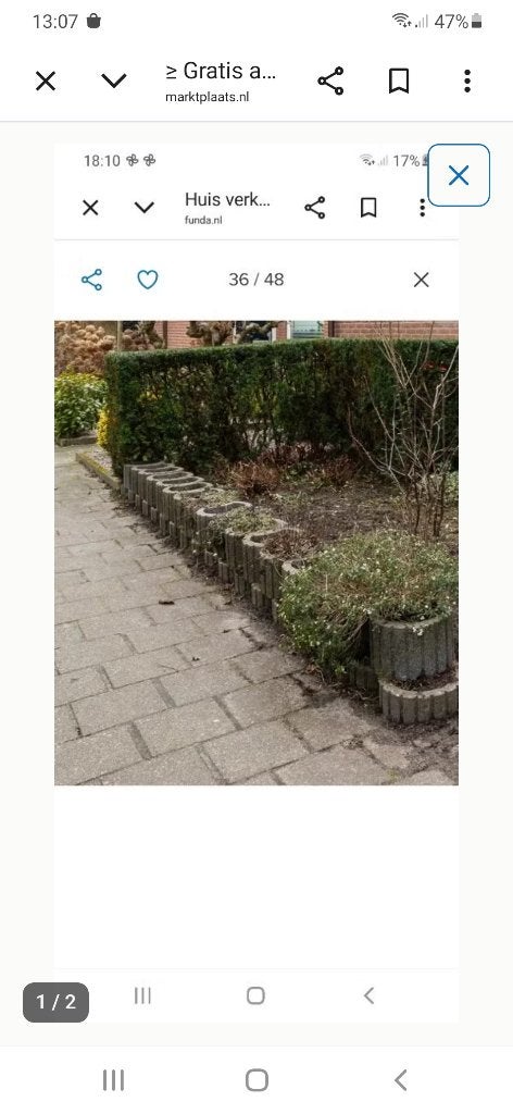 Gratis af te halen bloembakken, plantenbakken, Tuin en Terras, Ophalen, Gebruikt, Steen, Balkon