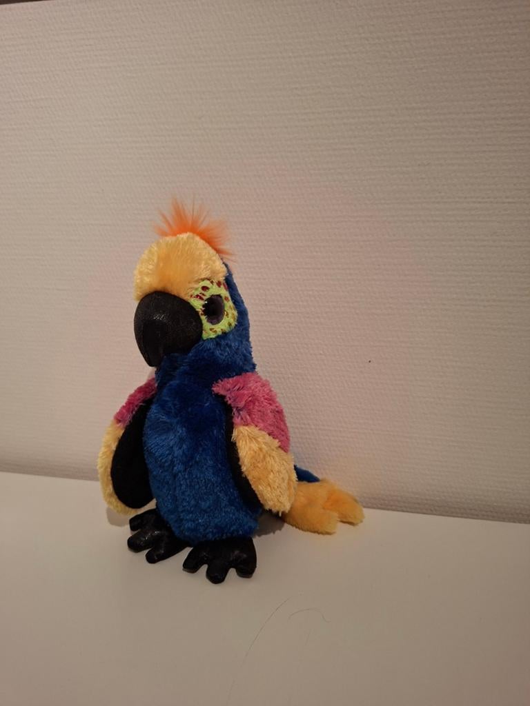 TY Beanie papegaai, Overige typen, Ophalen of Verzenden, Zo goed als nieuw, Klein (minder dan 20 cm)