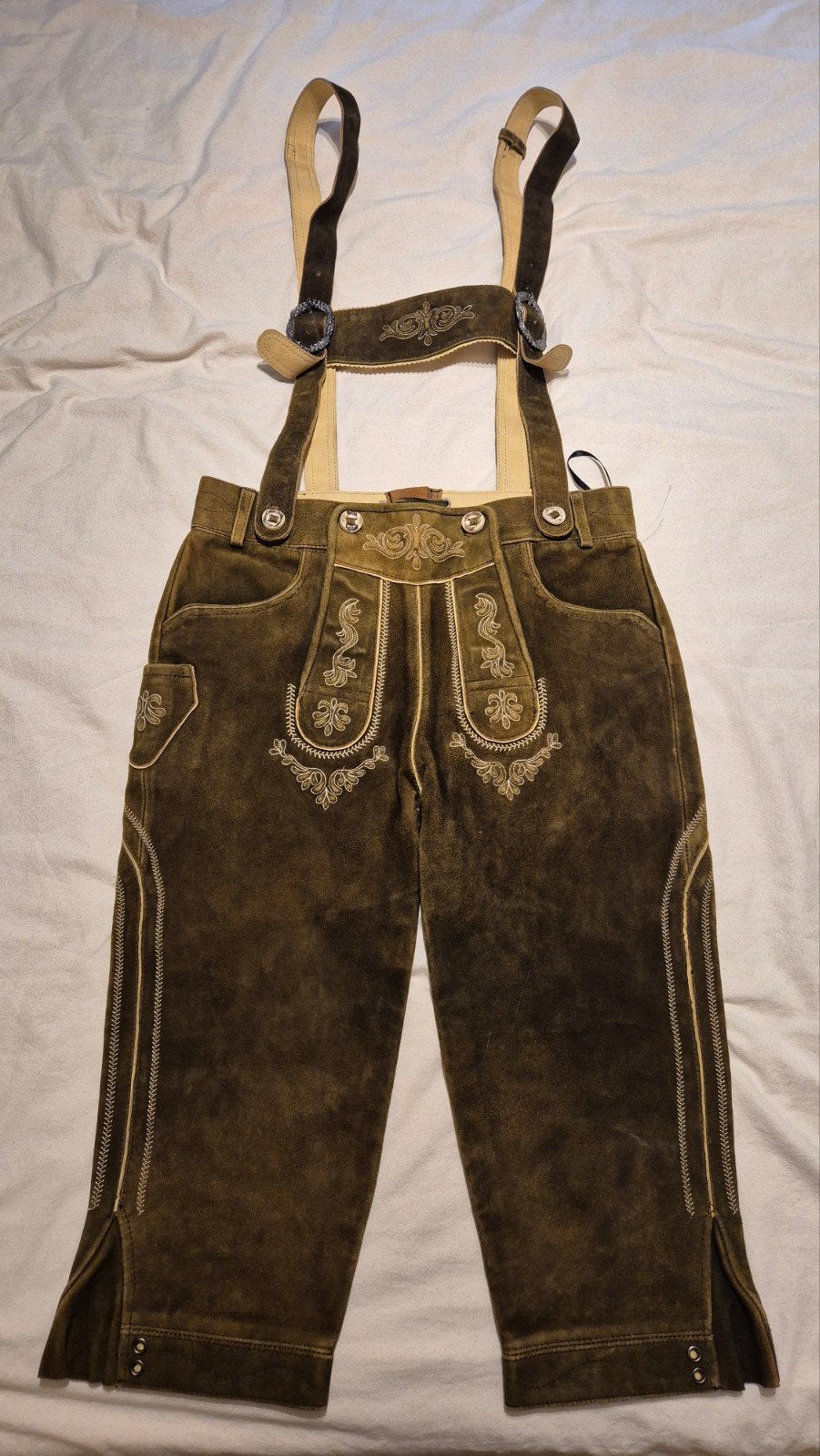 Traditionele Lederhose met borduursels - Maat 44, Bruin, Ophalen of Verzenden, Zo goed als nieuw, Wild & Wald