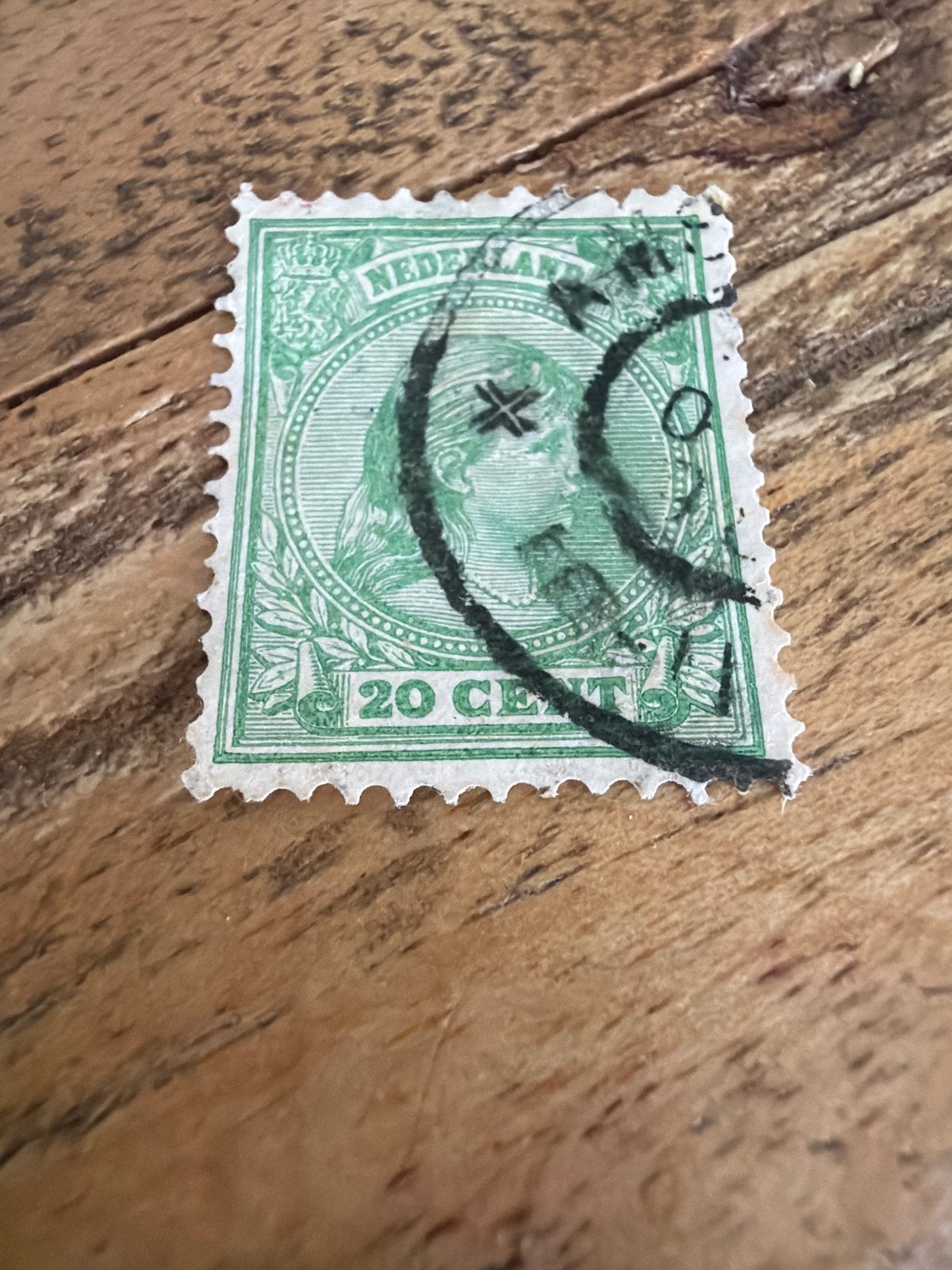Nederlandse postzegel 20 cent Koningin Wilhelmina, Postzegels en Munten, Ophalen of Verzenden, T/m 1940, Gestempeld