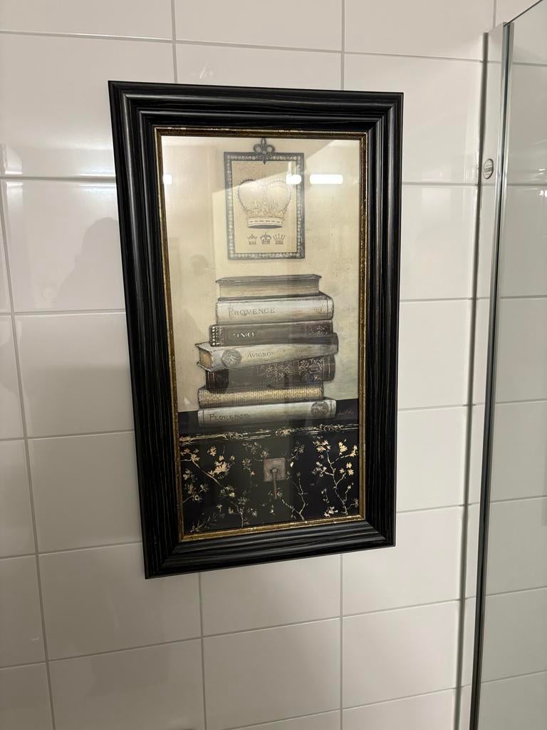Schilderij met Boeken en Kroon, Ophalen, Oorspronkelijke maker, Zo goed als nieuw, Schilderij
