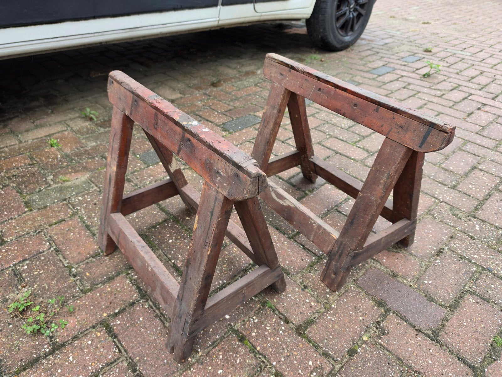 2 houten schragen ( bokjes ), Ophalen, Minder dan 70 cm