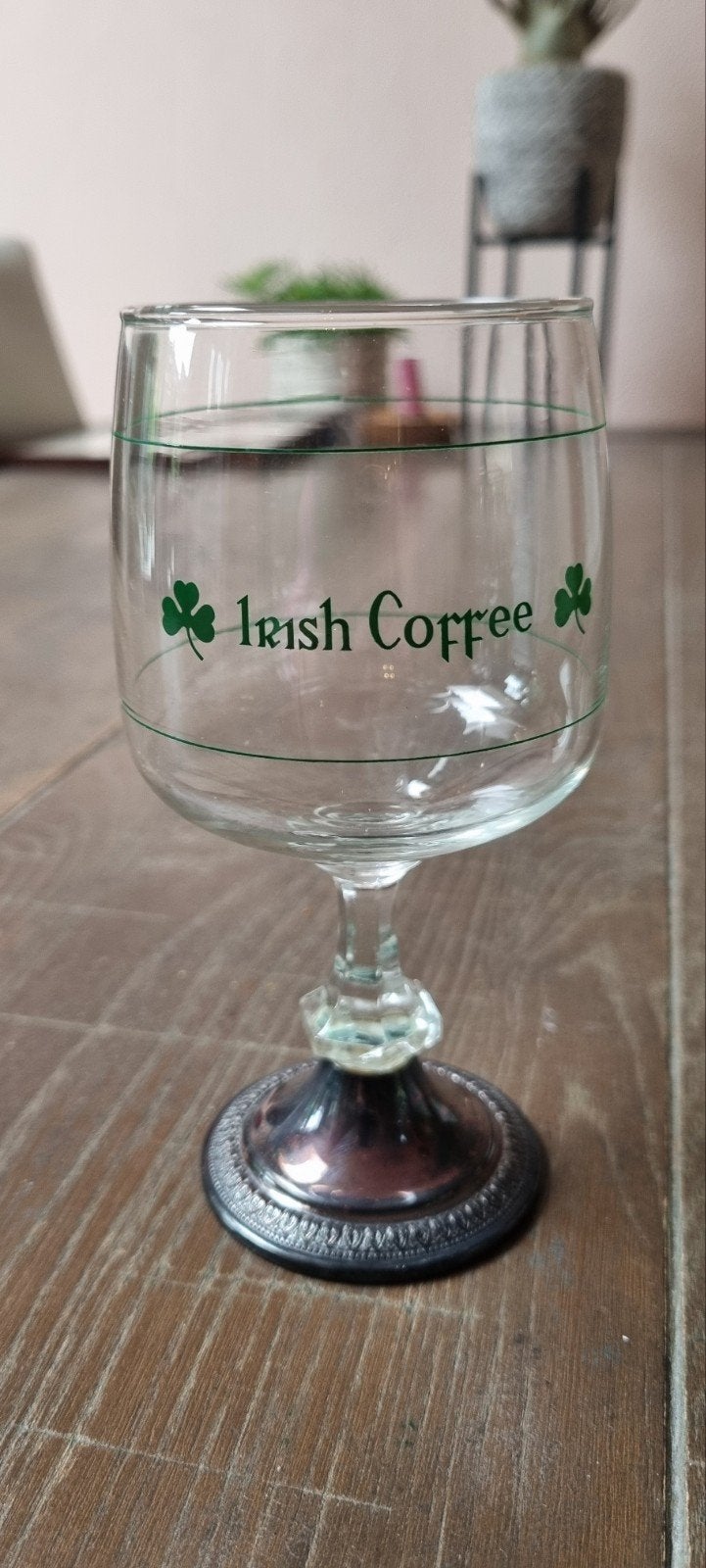 Vintage Durabor Irish Coffee Glas met Klavertjes Vier, Antiek en Kunst, Ophalen of Verzenden