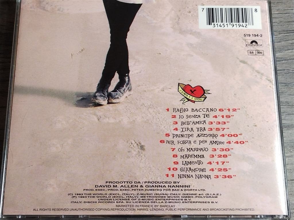 Gianna Nannini ‎– X Forza E X Amore, Ophalen of Verzenden, Zo goed als nieuw