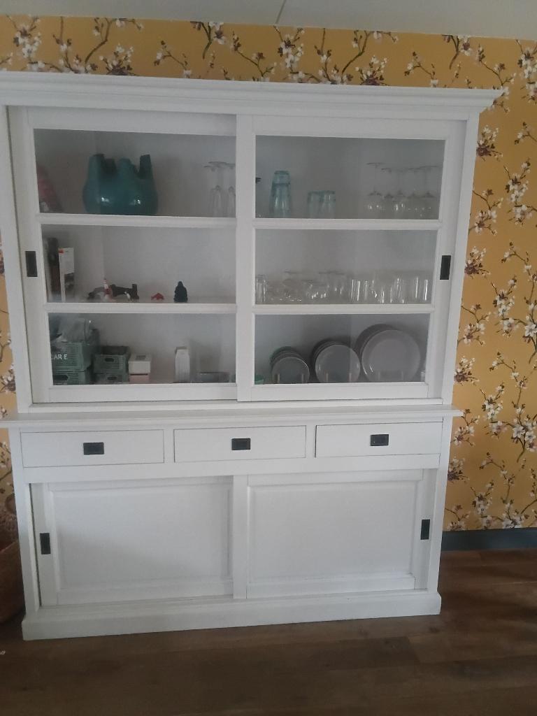 Vitrinekast, Huis en Inrichting, Kasten | Vitrinekasten, Ophalen, Gebruikt, 200 cm of meer, 150 tot 200 cm