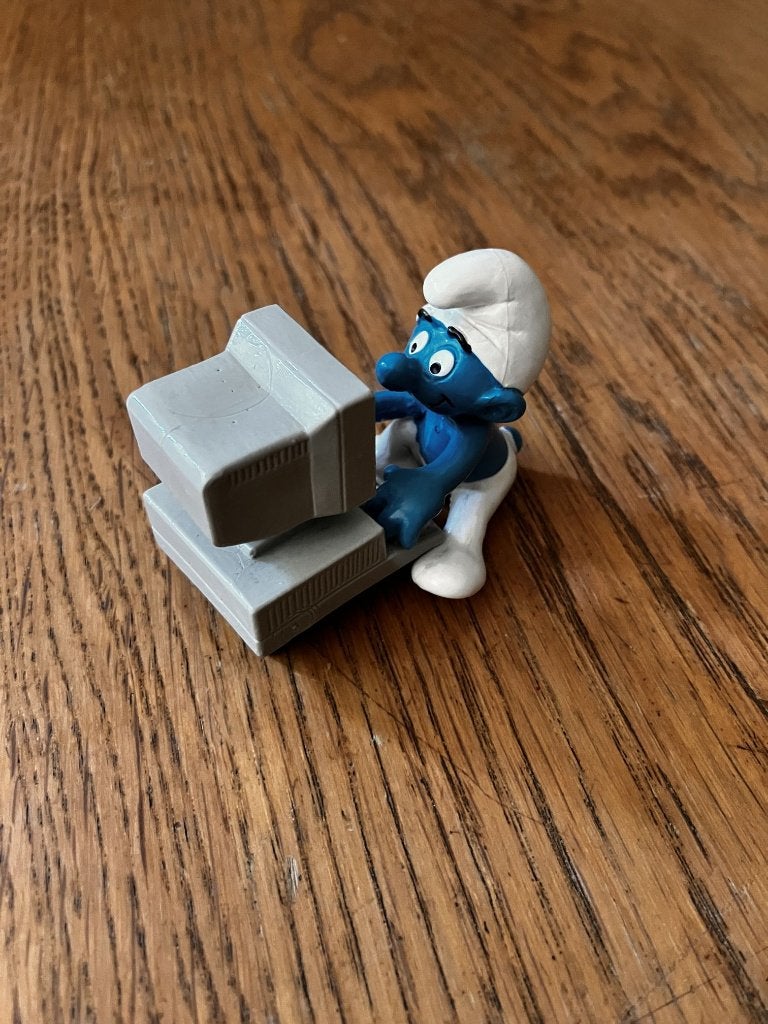 Computersmurf (Schleich 4.0249), Ophalen of Verzenden, Gebruikt, Poppetje, Figuurtje of Knuffel