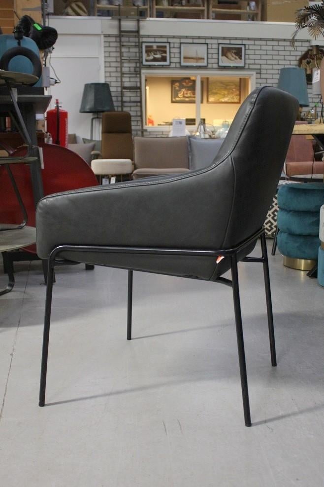 2 luxe eetkamerstoelen JOLLY Jess metaal leer armleuningen, Ophalen, Nieuw, Leer, Vijf, Zes of meer stoelen