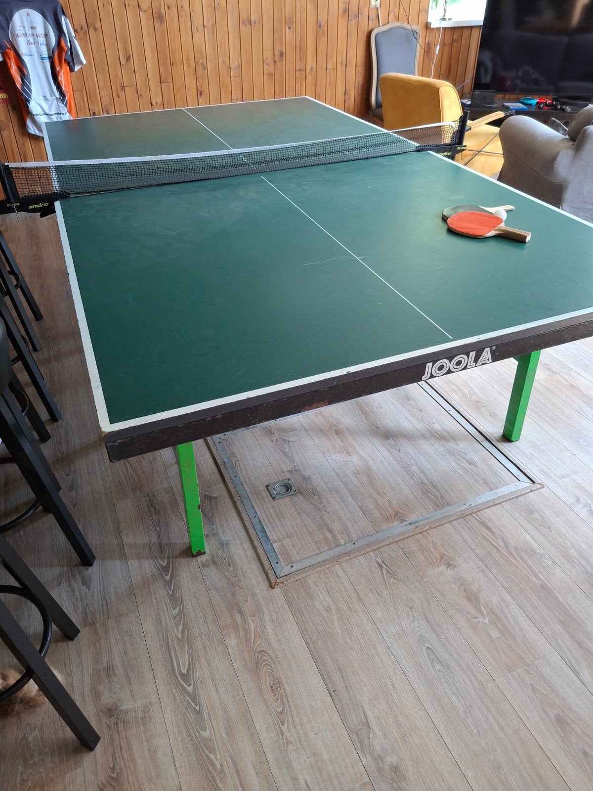 Tafeltennis tafel met onderstel., Ophalen, Gebruikt, Tafel Indoor, Inklapbaar