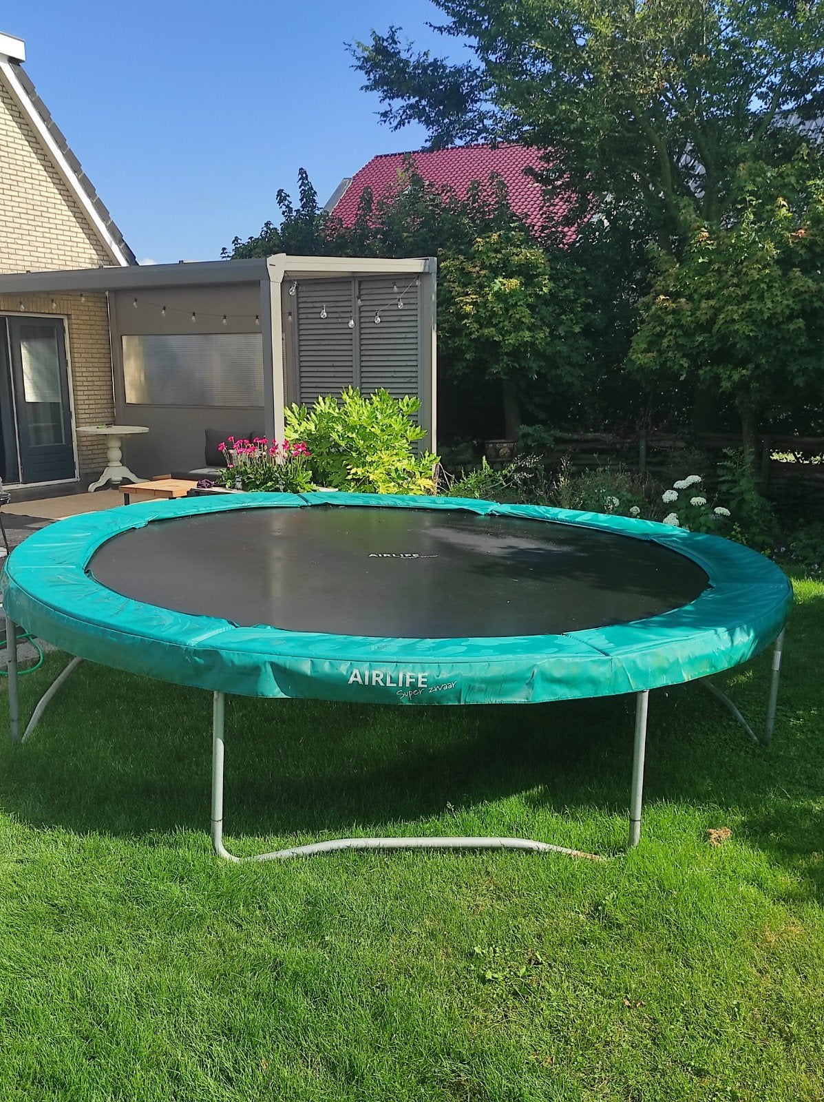 Grote ronde trampoline (430cm) met veiligheidsnet., Kinderen en Baby's, Speelgoed | Buiten | Trampolines, Ophalen, Zo goed als nieuw