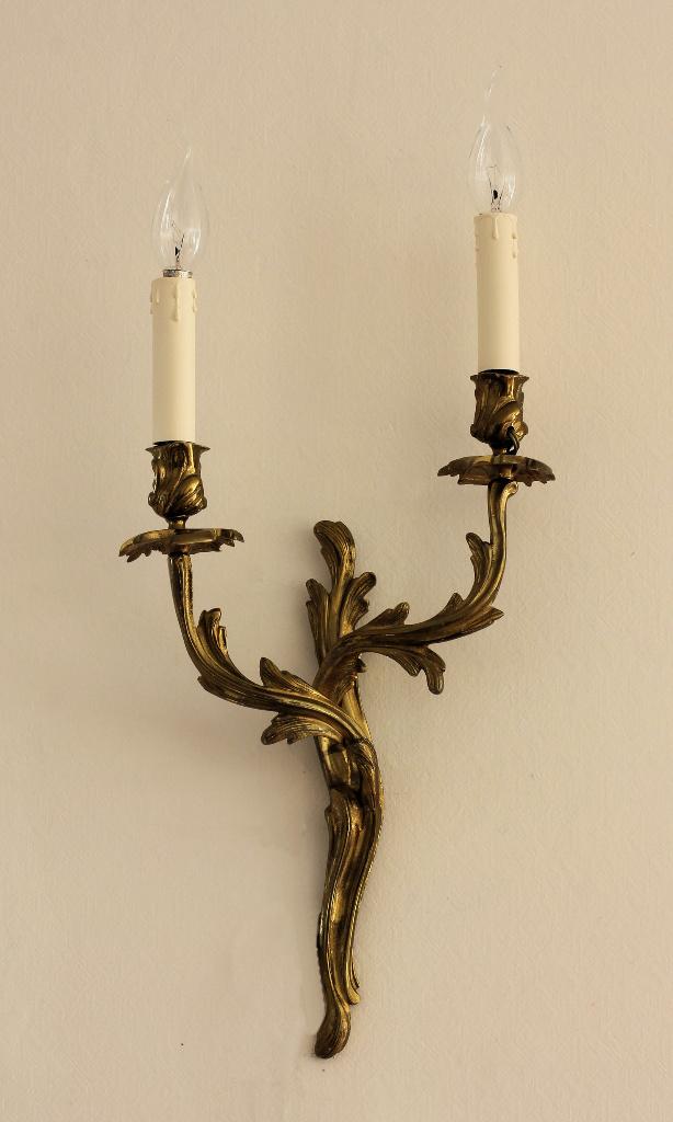 Zware Franse messing wandlamp, Antiek en Kunst, Antiek | Lampen, Ophalen