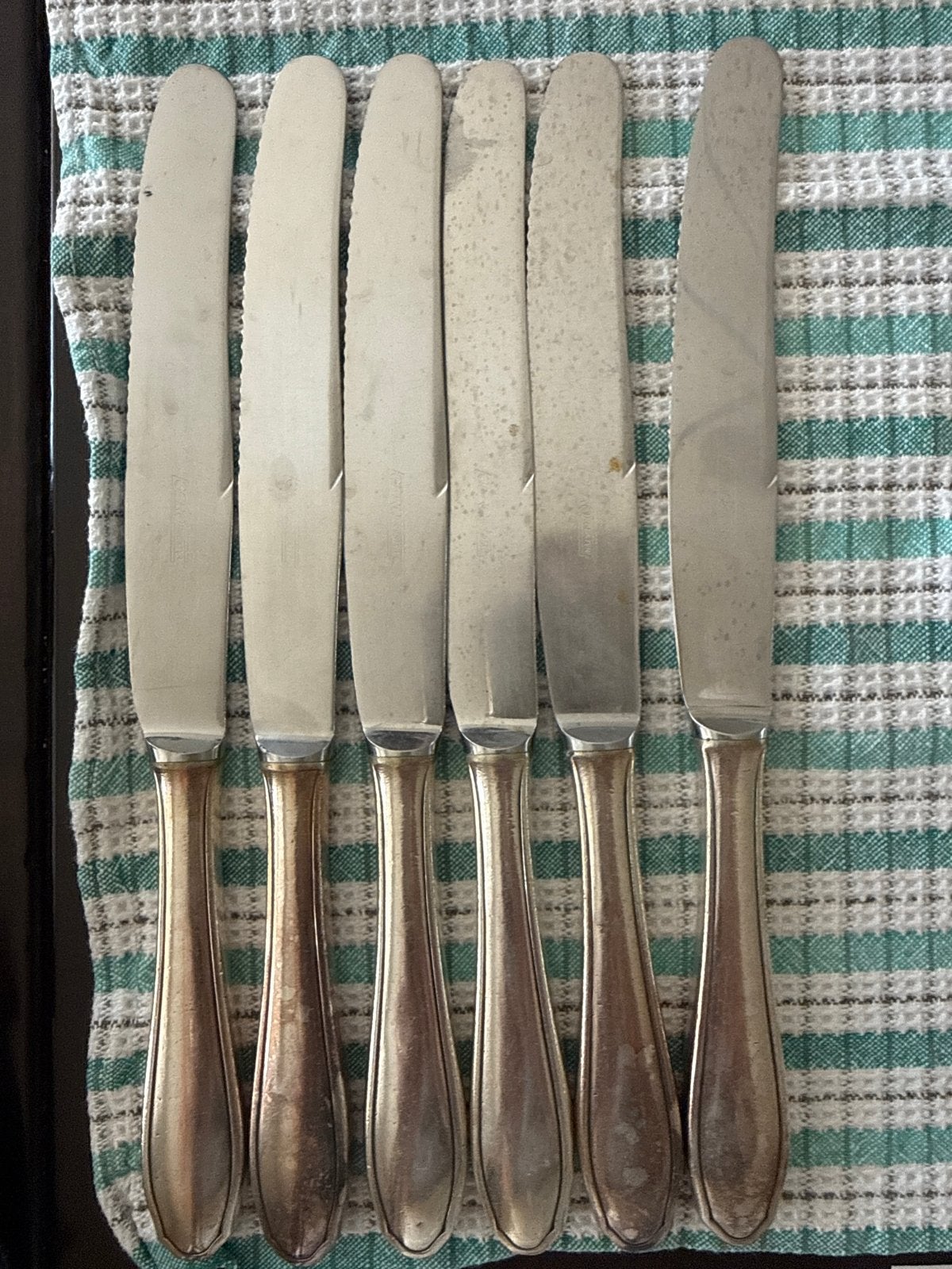 Set van 6 vintage verzilverde messen - Gero 90 Puntfilet, Ophalen of Verzenden