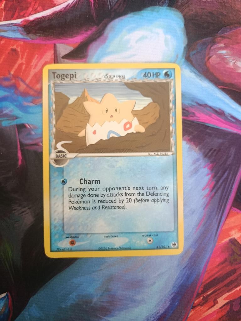 Pokemon kaart Togepi 41/101 Delta species Dragon frontiers, Ophalen of Verzenden, Zo goed als nieuw, Losse kaart