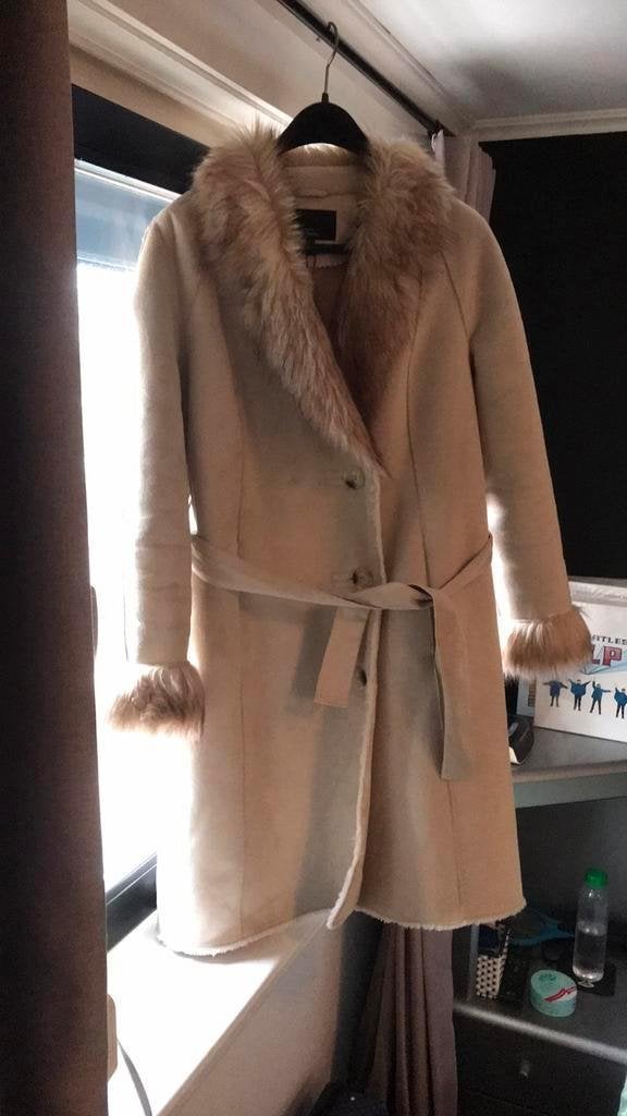 Mooie beige jas Marie Mero, maat 42  nieuw, Kleding | Dames, Ophalen of Verzenden, Nieuw, Maat 42/44 (L), Beige
