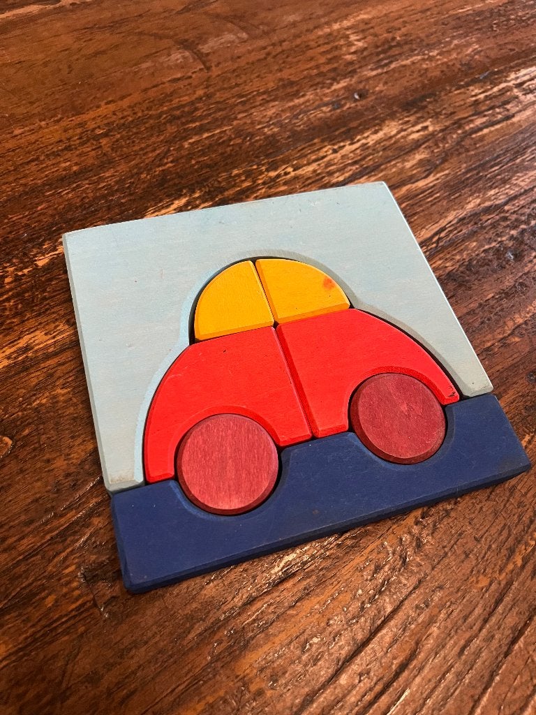 Grimm puzzel auto kind, Ophalen, Minder dan 10 stukjes, Gebruikt, 6 maanden tot 2 jaar