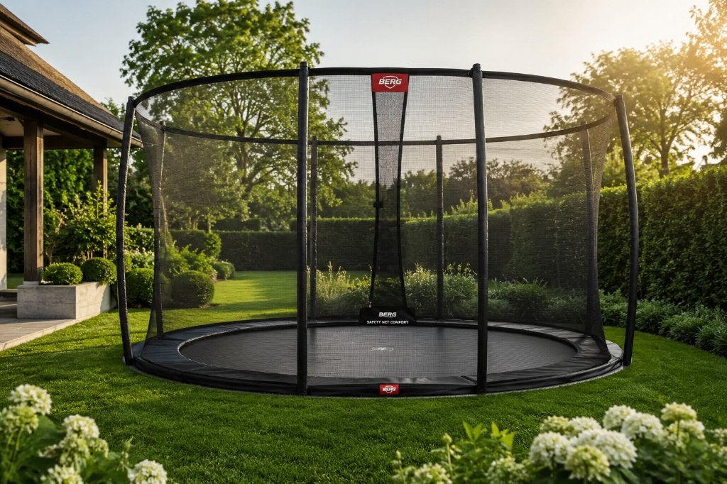 BERG Trampoline InGround 430 + Net + Hoes | Compleet | €950!, Ophalen, Nieuw, BERG Toys B.V., Info@bergtoys.com