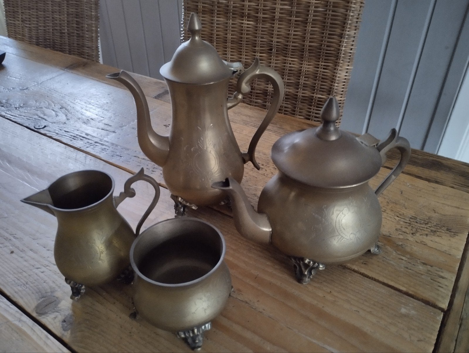 Vintage verzilverd koffie/ thee servies, Ophalen of Verzenden