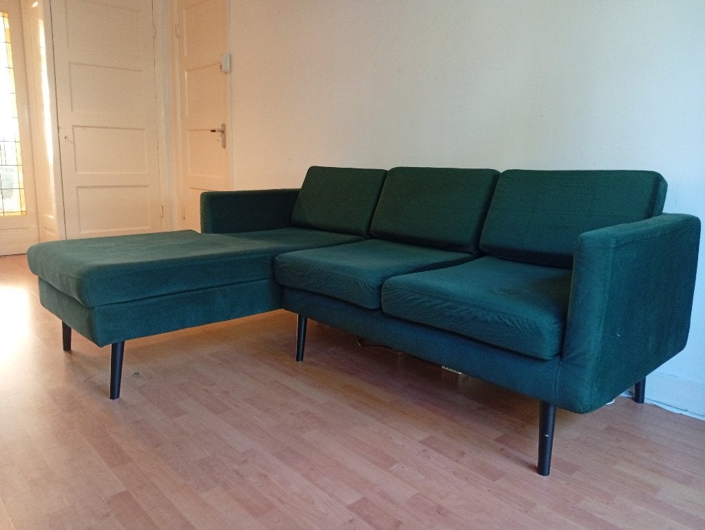 Bank en chaise longue,  3-zits hoekslaapbank, Huis en Inrichting, Fauteuils, Ophalen, Zo goed als nieuw, Stof, Modern