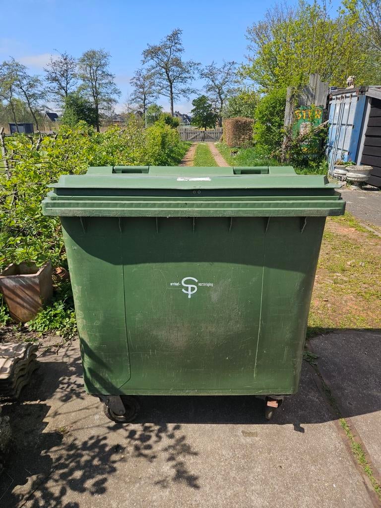 Grote Mobiele Afvalcontainer 1100L - Bedrijfsafval/Huisvuil, Ophalen