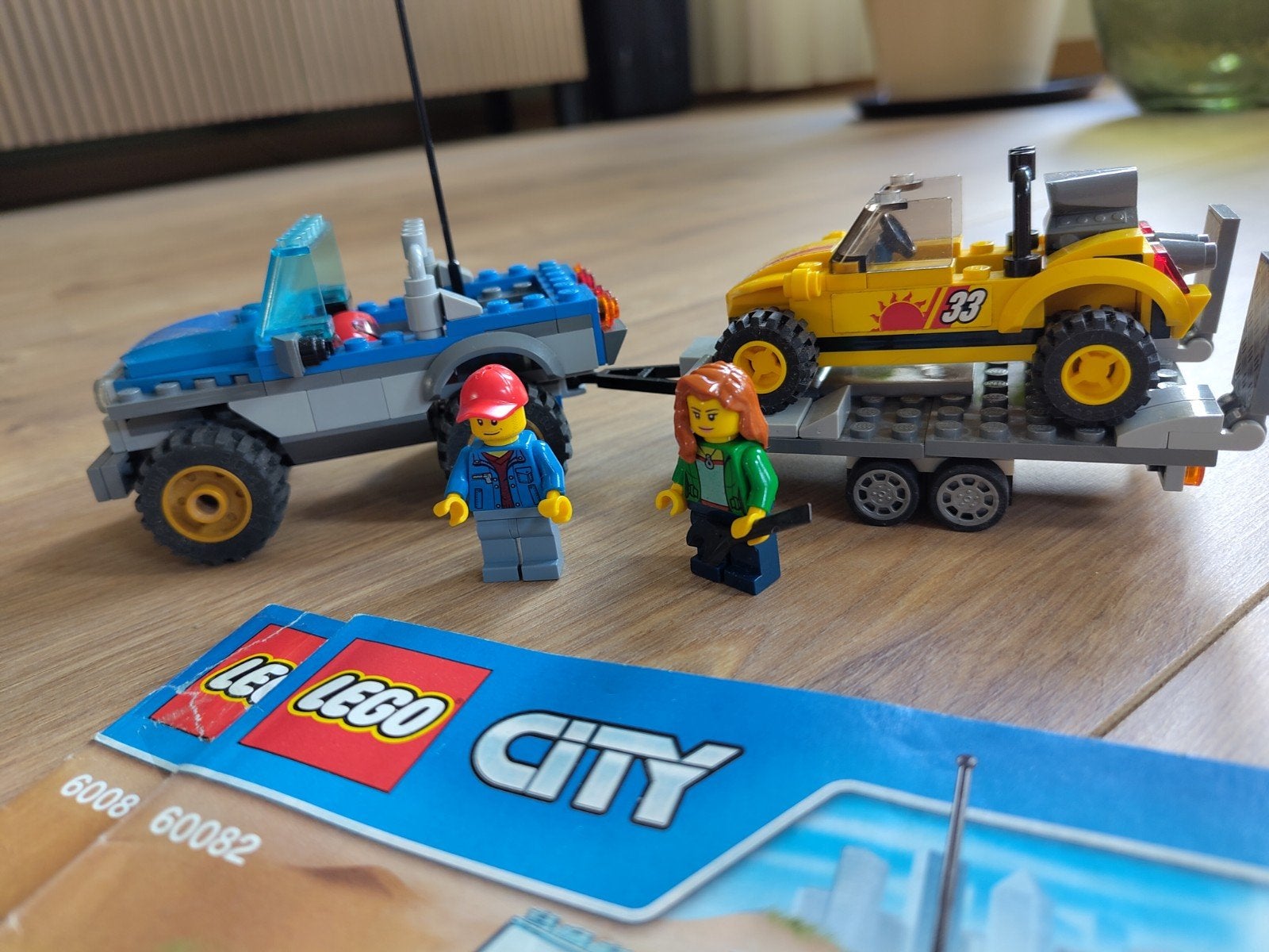 Lego City 60082 jeep, aanhanger met strandbuggy, Lego, Ophalen of Verzenden, Compleet, Complete set