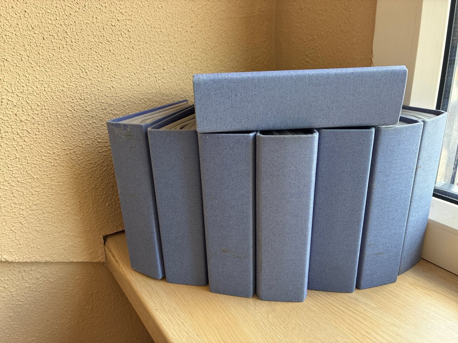 Set van 8 blauwe insteekalbums voor foto's, Blauw, Gebruikt, Ophalen of Verzenden, Met insteekhoezen