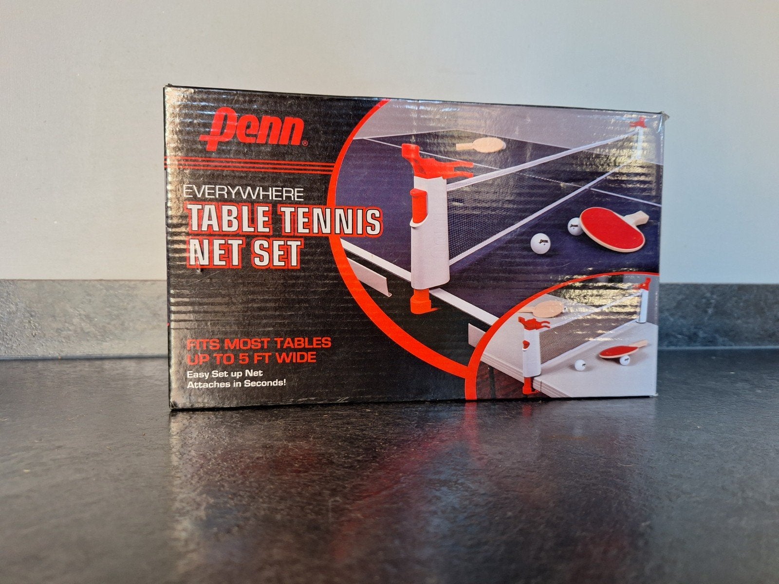Penn Everywhere Tafeltennis Net Set - 1 batje mist, Sport en Fitness, Ophalen of Verzenden, Gebruikt, Net, Batje(s) of Balletje(s)