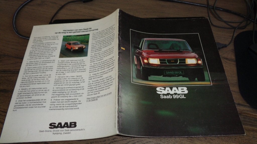 Folder SAAB 99 GL  ,  1978, Boeken, Verzenden, Gelezen, Overige merken