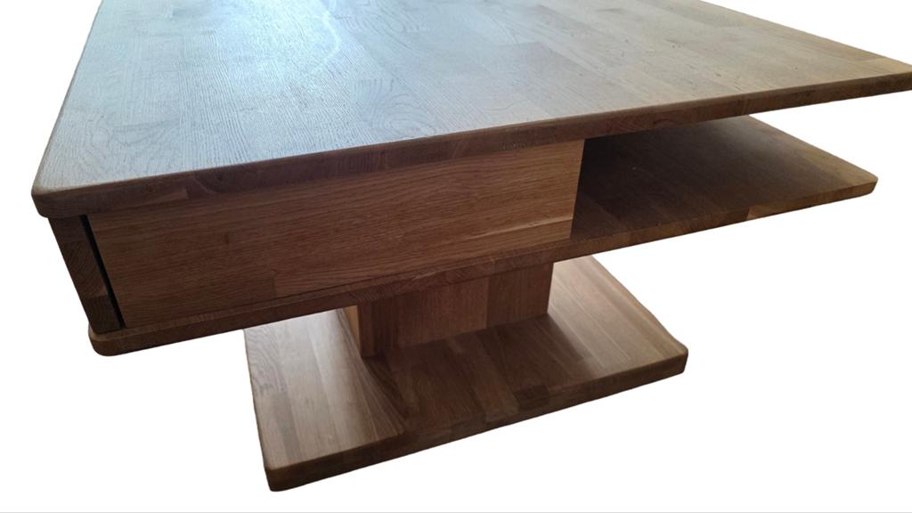 Massief eiken Scandinavische salontafel  japandi, Huis en Inrichting, Tafels | Salontafels, Ophalen, 100 tot 150 cm, Eikenhout