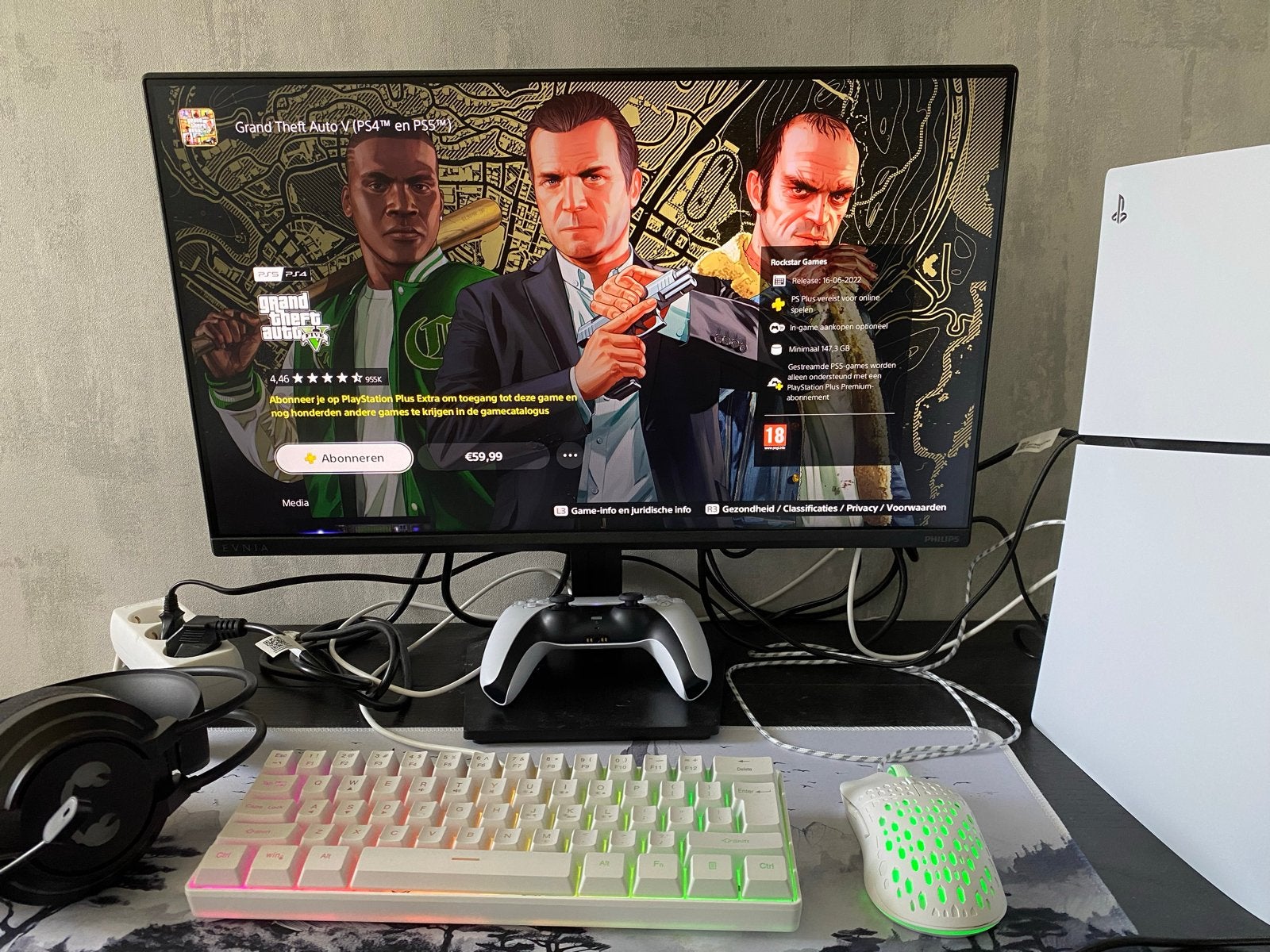 Philips 24 inch monitor met PS5 en accessoires, Ophalen, Zo goed als nieuw