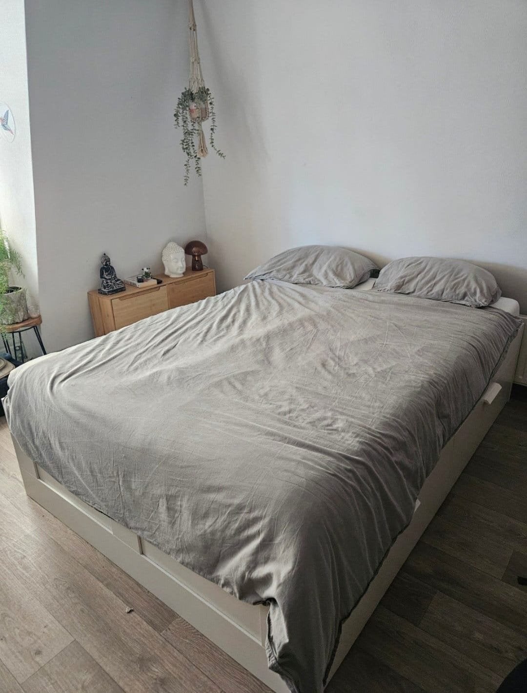 IKEA MALM bed 140x200 met 4 opberglades – Zo goed als nieuw, Ophalen, Gebruikt, Wit, Tweepersoons