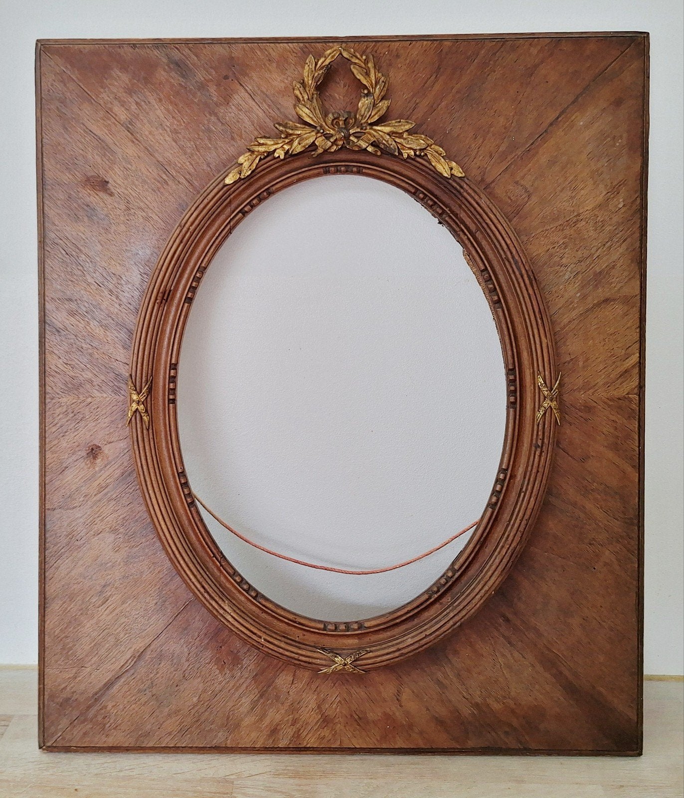 Antieke Empire Stijl grote Lijst, kader, hout, brons, Ophalen
