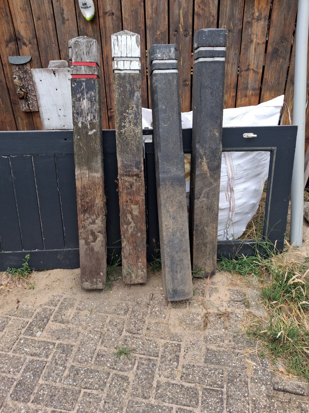 4 afzet palen, Tuin en Terras, Palen, Balken en Planken, Ophalen, Minder dan 180 cm, Palen