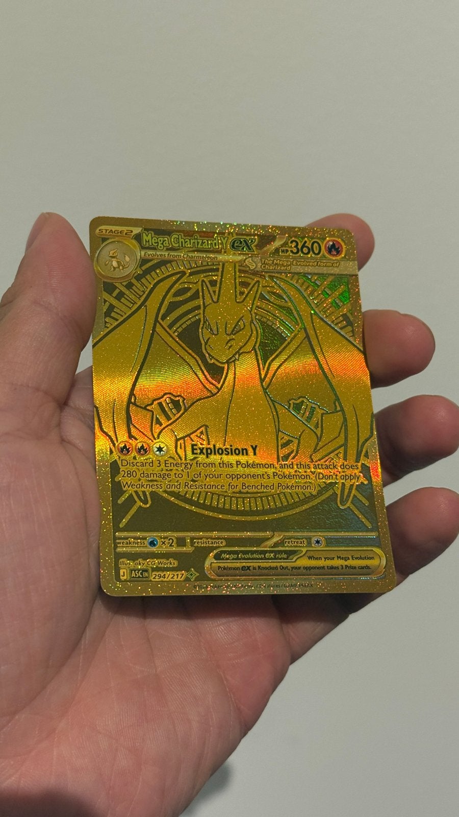 Mega Charizard Y EX 294/217 - Ascended Heroes, Ophalen, Zo goed als nieuw, Losse kaart, Foil