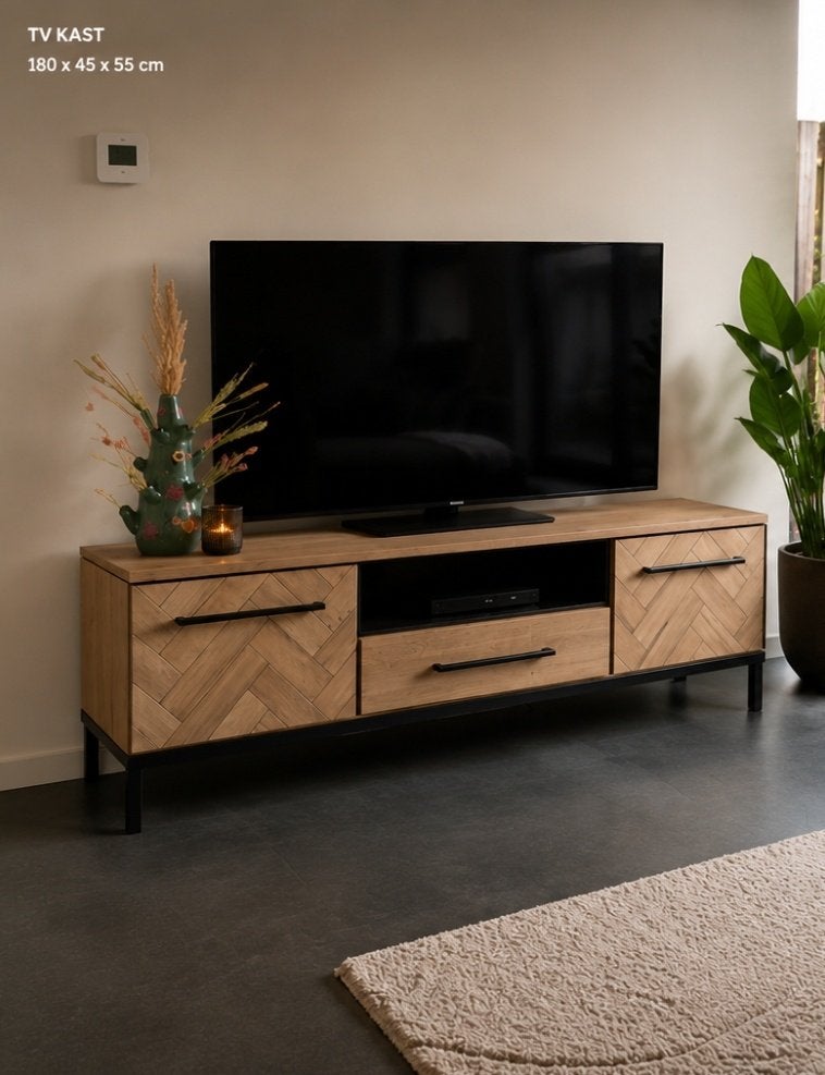 Salontafel, kast en tv meubel visgraat, Ophalen, 50 tot 100 cm, Zo goed als nieuw, Minder dan 100 cm