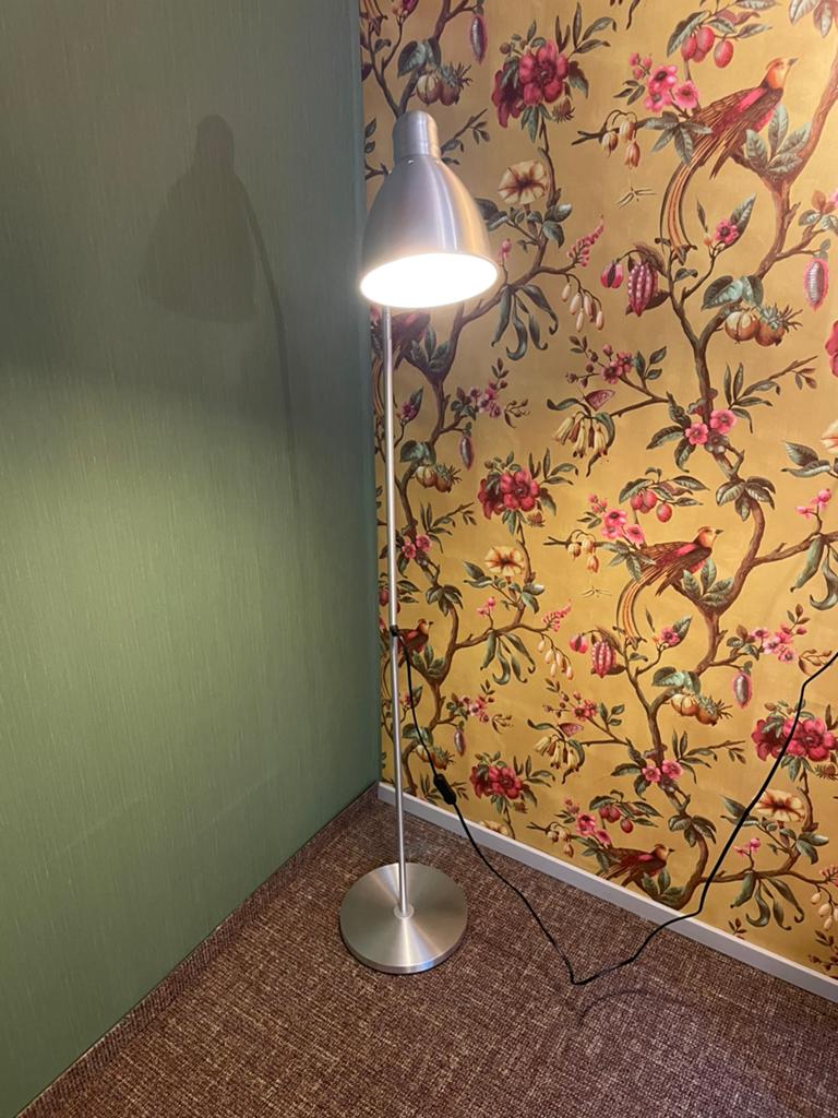IKEA LERSTA Vloerlamp / Leeslamp - Aluminium - Inclusief LED, Ophalen of Verzenden, Zo goed als nieuw, Metaal, 100 tot 150 cm