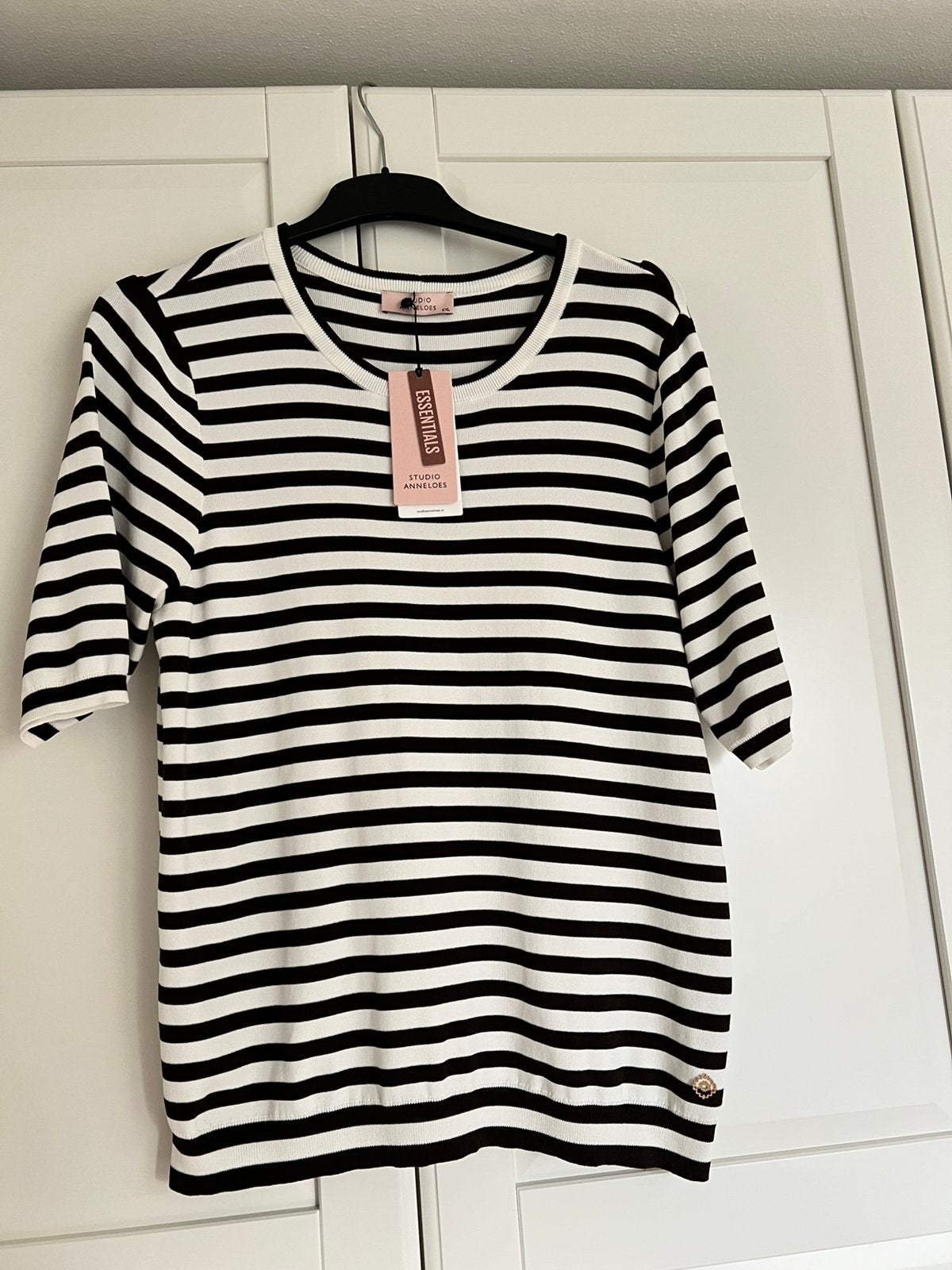 Studio anneloes luna stripe pullover trui XXL espresso NIEUW, Bruin, Verzenden, Maat 46/48 (XL) of groter, Zo goed als nieuw