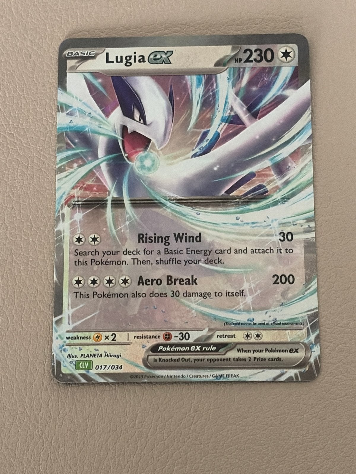Lugia ex 017/034 - Pokémon TCG Classic Venusaur Deck, Ophalen of Verzenden, Zo goed als nieuw, Losse kaart
