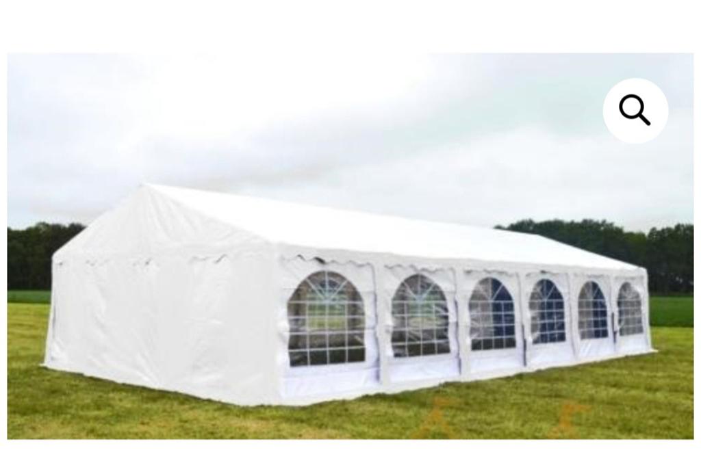 Partytent wit 12 x 6 meter, Ophalen, Gebruikt, Opvouwbaar, Partytent